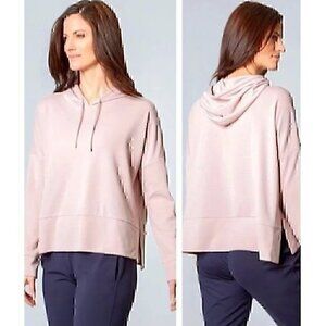 MONDETTA Ottoman Hoodie Blush Rose Pink Lightweight Boxy Activewear Active Small